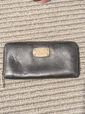 Michael Kors Black Zip Wallet - Leather